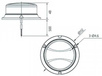 LED Varningsljus 12-24V 42W Blixtljus med Skruvfäste - Gult Blixtfyr - Bild 2
