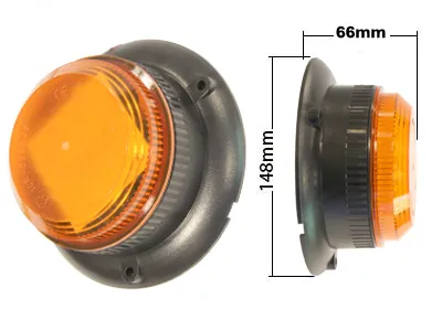 LED Varningsljus Gul 36 LED 3-Blink 10-30V Skruvmontage - Ledextraljus.eu