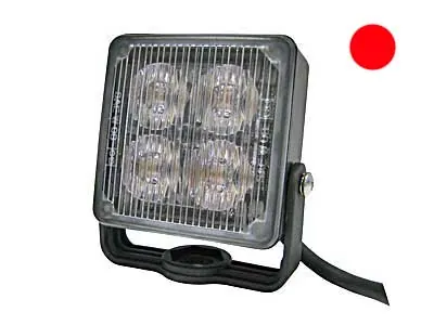 LED Varningslampa Röd 4x1W 12-24V med 19 Blinkmönster - Ledextraljus.eu