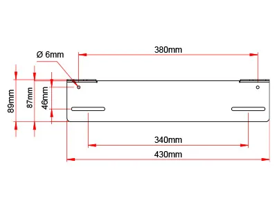 Extraljushållare Registreringsskylt 430mm HD Rostfri 3mm - Bild 2