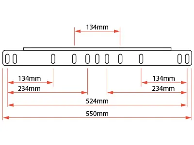 Auxiliary Light Rack – Extraljushållare för 3 Runda Lampor eller 550mm Ljusramp – Svart Aluminium - Bild 3