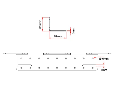 Auxiliary Light Rack Rostfritt Stål - Fäste för 3 Lampor HD-Modell 3mm - Bild 4