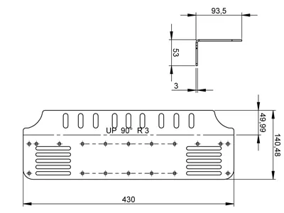 Auxiliary Light Rack - Monteringsfäste för Korta Ljusramper Bakom Registreringsskylt EU-format Svart 430mm - Bild 4