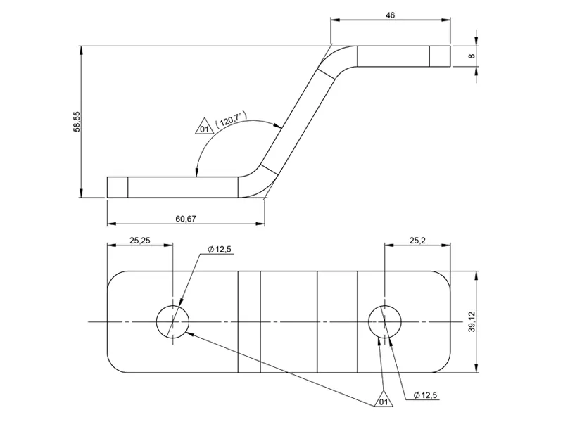 Fäste för arbetsbelysning i rostfritt stål 8 mm, modell 3043 - Bild 3