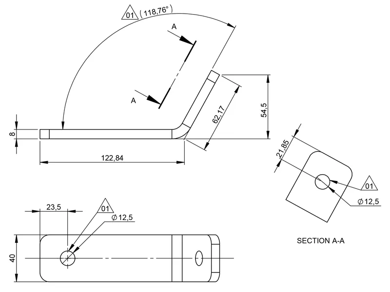 Fäste för arbetsbelysning i rostfritt stål 8 mm, modell 3044 - Bild 3