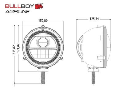BULLBOY AGRILINE LED Driving Light 15W Osram Halv/Helljus 10-30V 700/1200lm - Bild 4