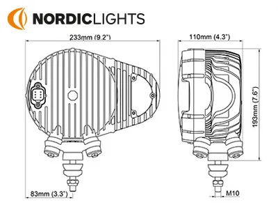 NORDIC Sculptor N6002 LED Framljus Dualbeam Höger 22W/44W 9-32V - Bild 4