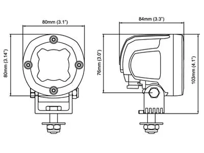 NORDIC LIGHTS N12 LED Arbetsbelysning 12-48V Flood 80x80mm med Deutsch-kontakt - Bild 3