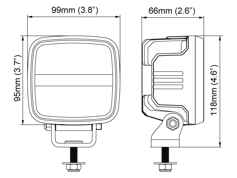 Nordic Lights Scorpius Go 420 LED Arbetsbelysning Röd 12-24V 3000lm Wide Flood - Bild 3