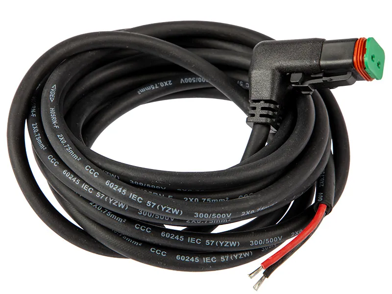 Wiring Kit Deutsch 3m - Kabelsats med 2-pin DT-kontakt 90° vinkel - Ledextraljus.eu