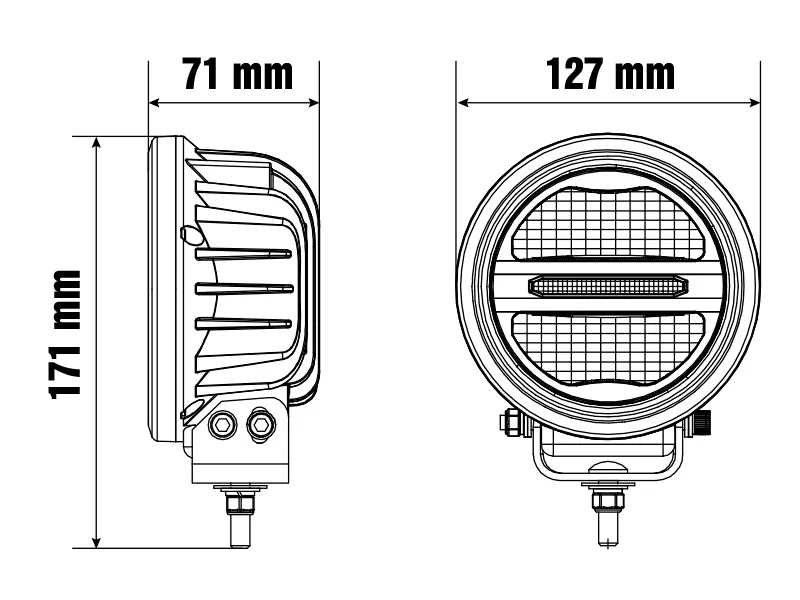 Optibeam Savage 5 LED Fjärrljus 2000lm 9-36V med Positionsljus - Bild 7