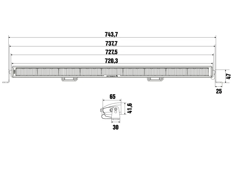 OPTIBEAM PURE 730 LED High Beam 28200lm 9-48V 73cm Extraljus - Bild 7