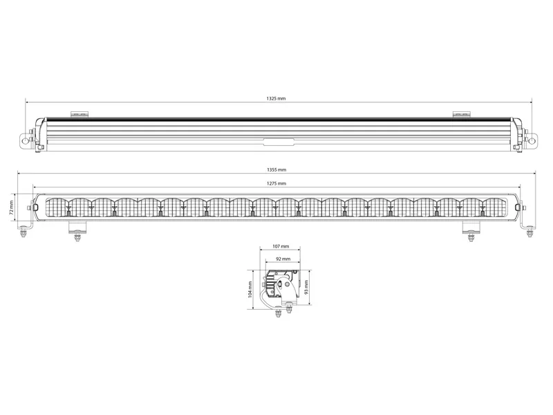X-Vision Genesis II 1300 Spot Beam LED Extraljusramp 127cm 14800lm 9-36V - Bild 3
