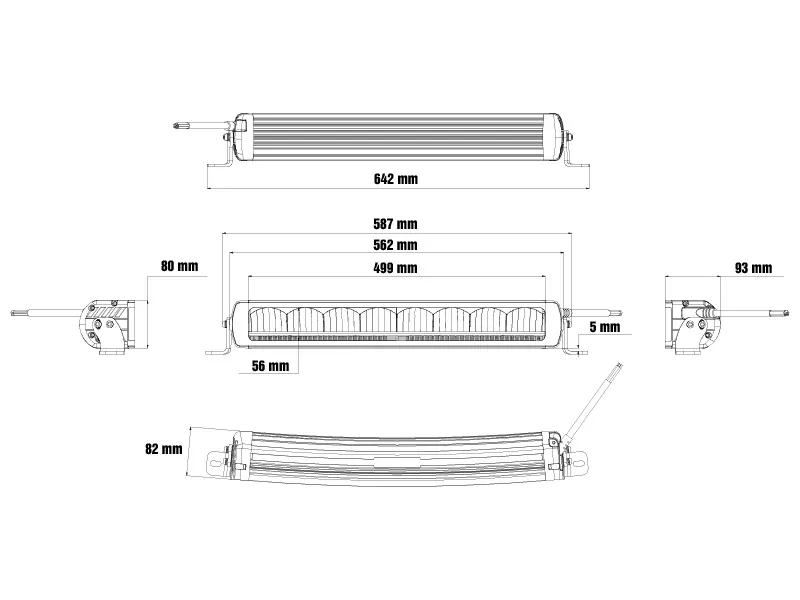 Optibeam Firebar LED Extraljus med Varningsljus 10200lm 9-36V 562mm - Bild 11