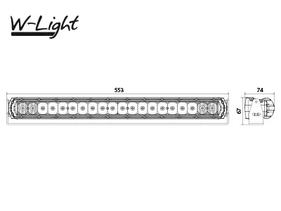 W-LIGHT Thunderbolt LED-extraljus 9423lm 6000K 553mm 20x Osram LED - Bild 5