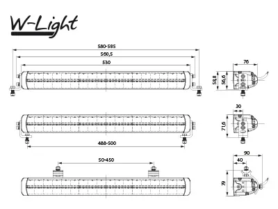 W-Light Impulse III LED-ramp 50cm 15120lm 10-32V extraljus - Bild 5