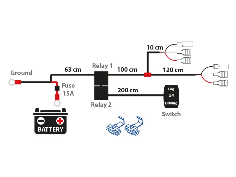 Kabelsats: 1 eller 2 extraljus – Jämförelse av kopplingsset 2026