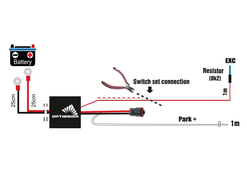 OPTIBEAM Kabelsats DT 12/24V 200W/400W med Deutsch-kontakt - Ledextraljus.eu