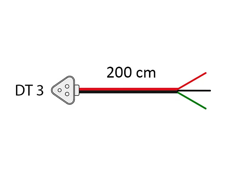OPTIBEAM Förlängningskabel DT3 2m - 3-pin DT-kontakt för Bilbelysning - Bild 2