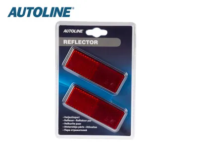 AUTOLINE Reflektorer Röda 96x38mm - Par med Självhäftande Montering - Bild 2