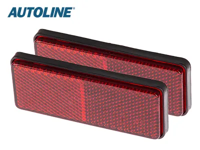 AUTOLINE Reflektorer Röda 96x38mm - Par med Självhäftande Montering - Bild 3