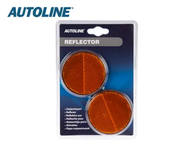AUTOLINE Reflektorer Gula Ø 70mm Par med Självhäftande Montering - Bild 2