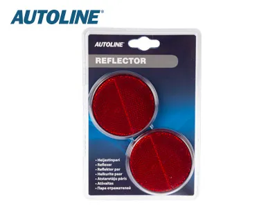 AUTOLINE Reflektorer Röda Ø 70mm 2-pack Självhäftande - Bild 2