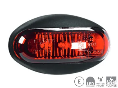 SIM LED Sidomarkeringsljus Röd 3xLED 12-24V Ytmontage - Ledextraljus.eu