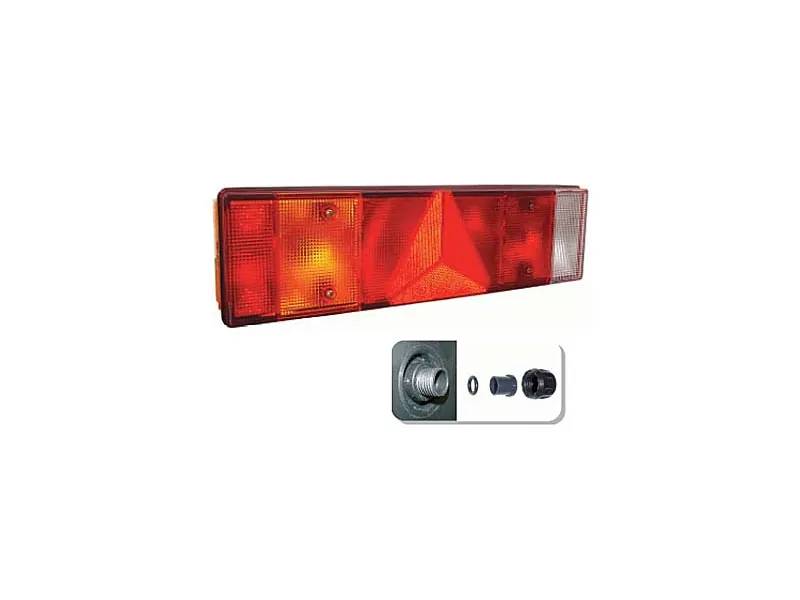Baklykta 7 funktioner vänster 466 x 130 mm med skylt- och sidoljus - Ledextraljus.eu