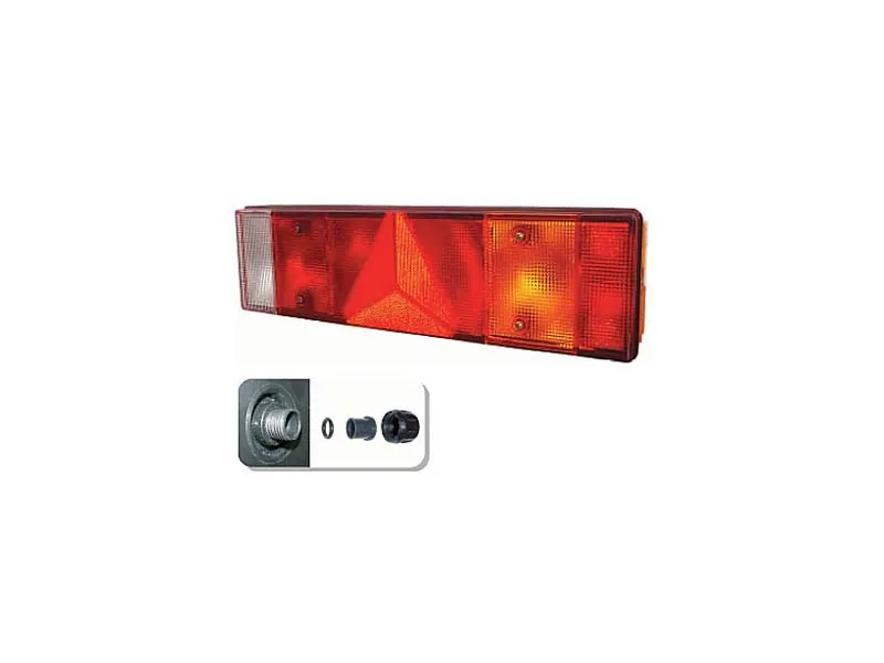 Baklykta 7 funktioner höger 466 x 130 mm med skylt- och sidoljus