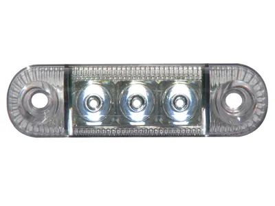 LED Sidomarkeringsljus Vit 12-24V 3 LED Ytmontage E-godkänt - Ledextraljus.eu