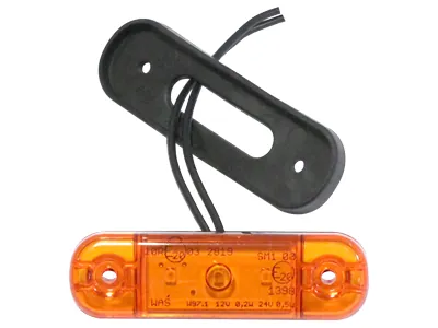WAS LED Sidomarkeringsljus Bärnstensgul 12-24V 3 LED Ytmontage - Ledextraljus.eu