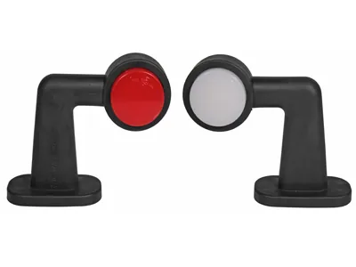 WAS LED Sidomarkeringsljus 12-24V Neon-Effekt Vit/Röd med Gummiarm - Ledextraljus.eu