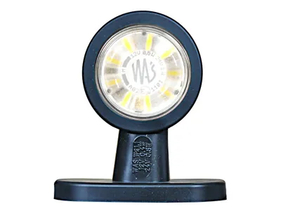 WAS LED Sidomarkeringsljus 12-24V Vit/Röd med Rak Gummiarm - Bild 2