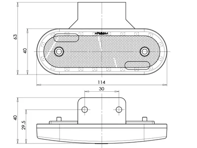 WAS LED Sidomarkeringsljus Bärnstensgult 12-24V med 90° Fäste - Bild 4