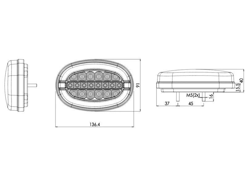 WAS LED-baklampa 3 funktioner 12-24V 136 x 91 mm - Bild 4
