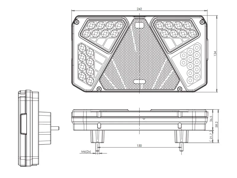 Was LED Bakljus för Släpvagn 12-24V med Multifunktion - Bild 3