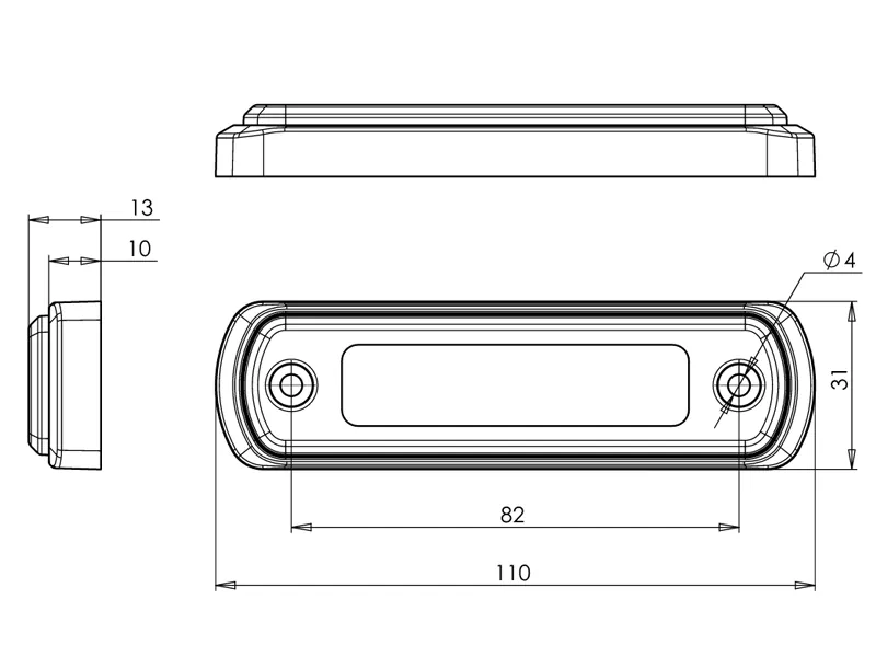 WAS LED Sidomarkeringsljus Bärnsten 12-24V 110mm ECE-godkänd - Bild 5