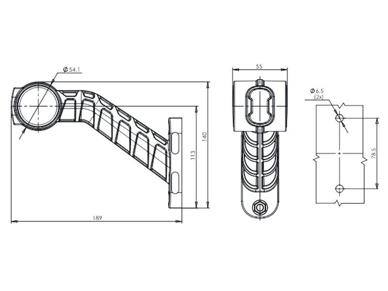 Was LED Sidomarkeringsljus 12/24V Höger - Fram/Bak Konturljus 189mm - Bild 2