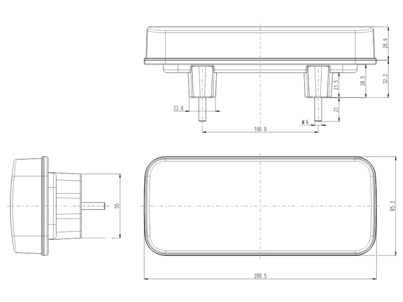 Was LED Baklampa Multifunktion - Position/Stopp/Blink/Back/Dimljus 200x85mm - Bild 2