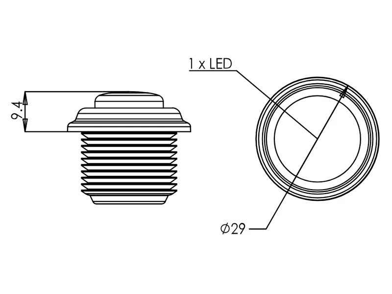 WAS LED-sidoblinkers gul 12V ø 29 mm - Bild 4