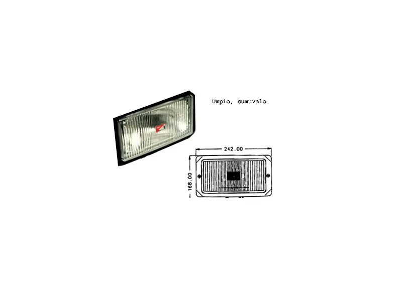 Optikinsats för dimljus H3 243 x 133 mm