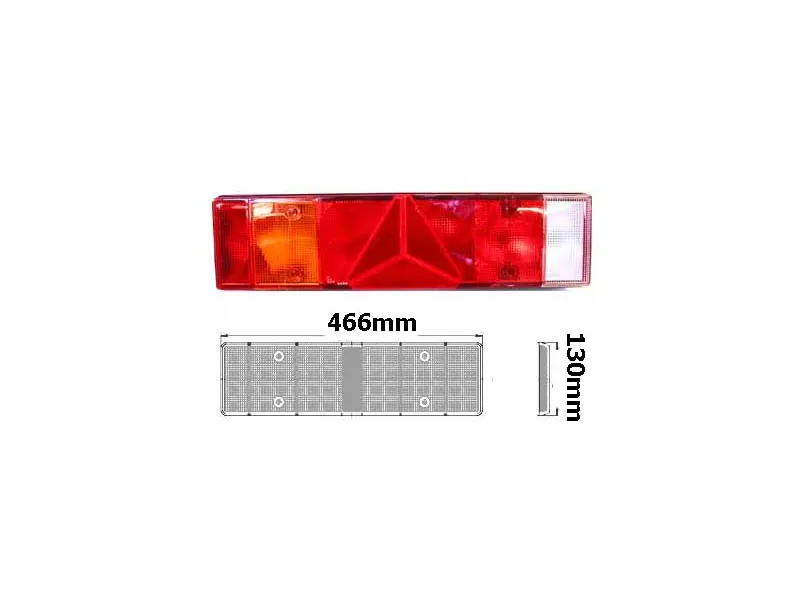 Reservglas till baklykta 7 funktioner vänster 466 x 130 mm - Ledextraljus.eu