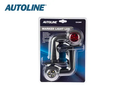 AUTOLINE LED Sidomarkeringsljus Par 12-24V Vit/Röd E-godkänd med Gummiarm - Bild 2