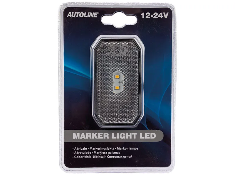 AUTOLINE LED Sidomarkeringsljus Vit 12-24V 80x44mm med Reflektor - Bild 3