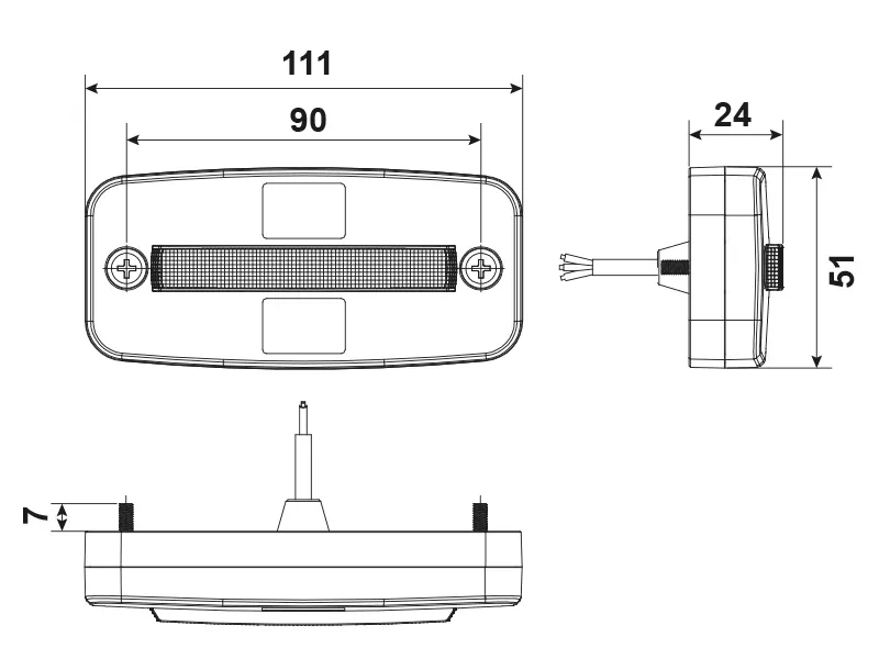 TRUCKVISION LED Sidomarkeringsljus med Blinkers 12-24V 6 LED Bärnstensgul - Bild 7