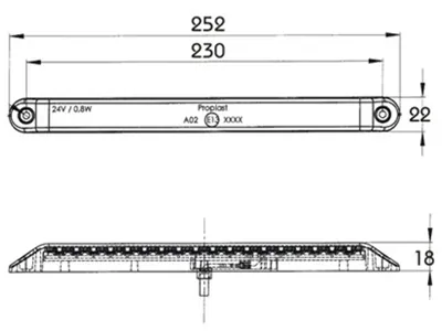 Proplast LED-bakljus 12V med FF-teknologi - Slim Line Design 252mm - Bild 2