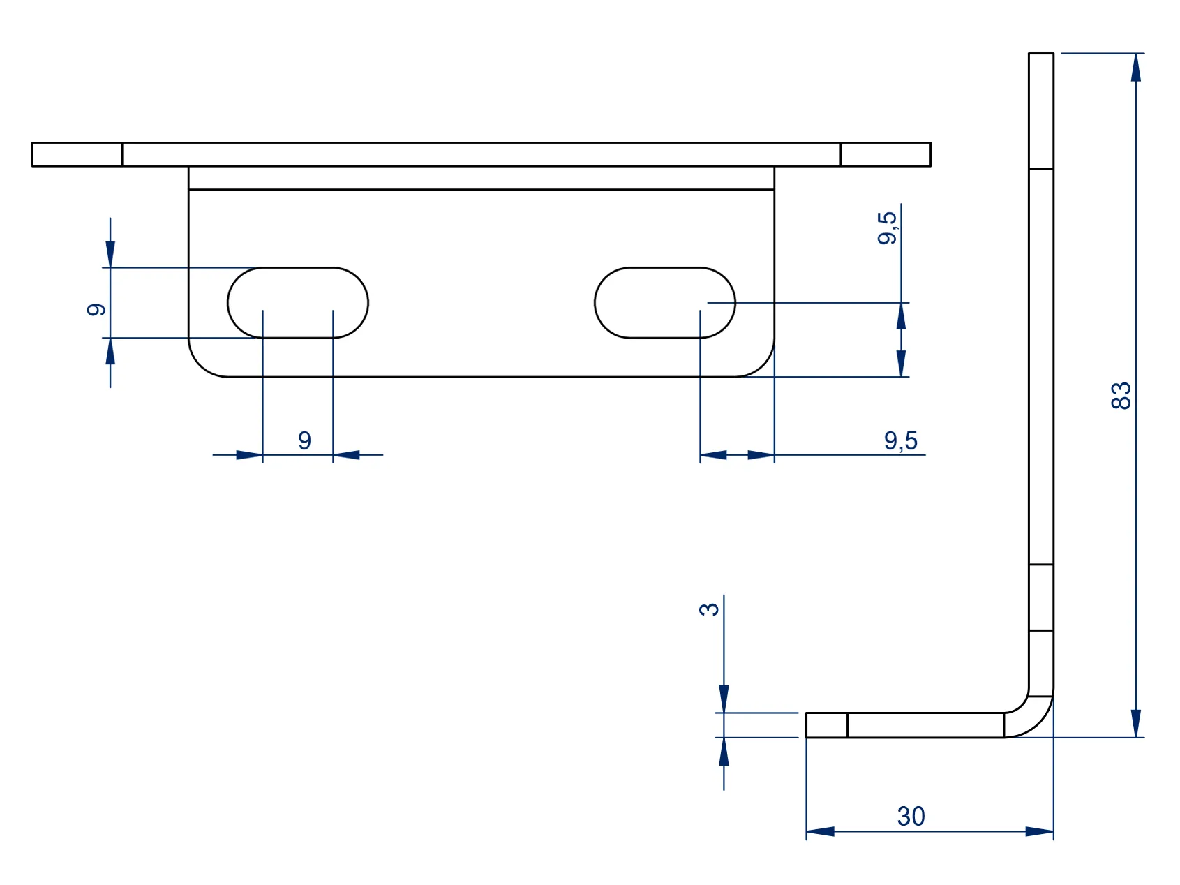 Klämfäste i Rostfritt Stål för Sidomarkeringsljus - Volvo/Skånia 90mm - Bild 3