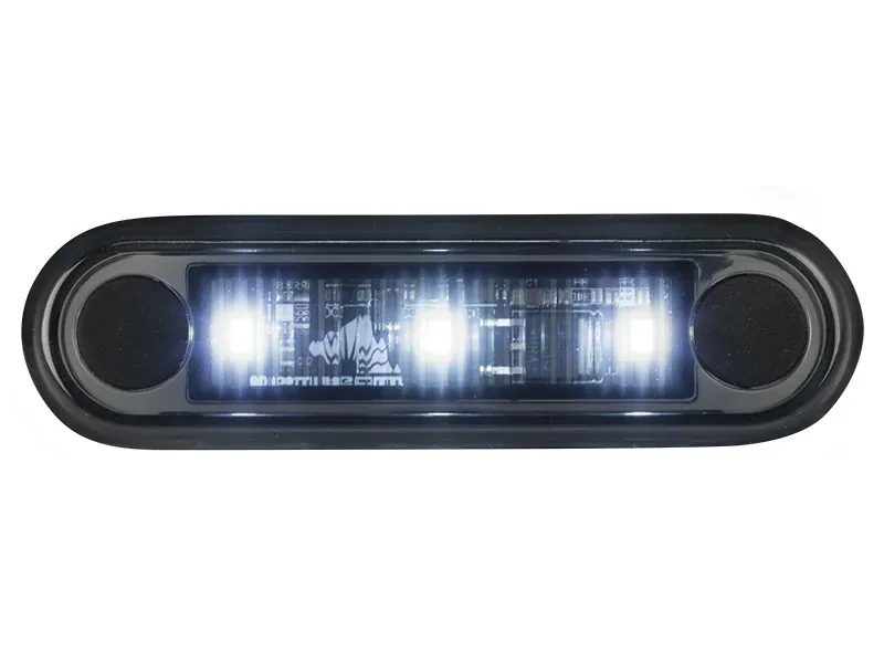Optibeam Dark Phantom LED-positionsljus vit 79,5 x 22,5 mm, 0,5 m ADR-kabel - Ledextraljus.eu