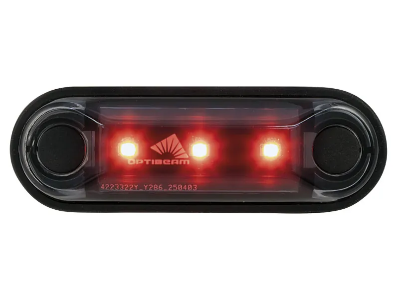 Optibeam Dark Phantom LED-positionsljus röd 85,4 x 28,1 mm, 0,5 m ADR-kabel - Ledextraljus.eu